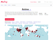 Tablet Screenshot of anime.meetup.com