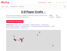 Tablet Screenshot of 3-d-paper-crafts.meetup.com