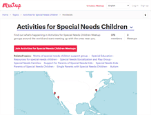 Tablet Screenshot of activities-for-special-needs-children.meetup.com