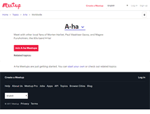 Tablet Screenshot of a-ha.meetup.com