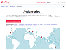 Tablet Screenshot of actionscript.meetup.com