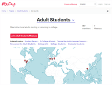 Tablet Screenshot of adultstudent.meetup.com
