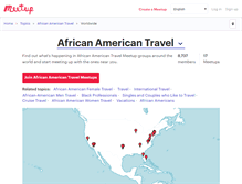 Tablet Screenshot of african-american-travel.meetup.com