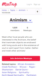 Mobile Screenshot of animism.meetup.com