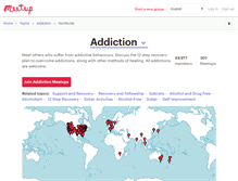 Tablet Screenshot of addiction.meetup.com