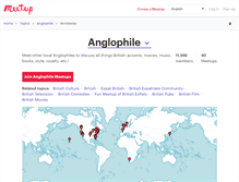 Tablet Screenshot of anglophile.meetup.com