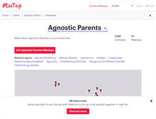 Tablet Screenshot of agnosticparents.meetup.com