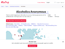 Tablet Screenshot of alcoholics-anonymous.meetup.com