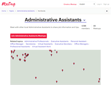 Tablet Screenshot of adminasst.meetup.com