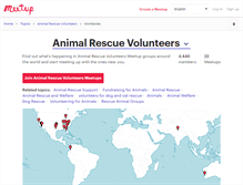 Tablet Screenshot of animal-rescue-volunteers.meetup.com