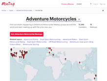 Tablet Screenshot of adventure-motorcycles.meetup.com