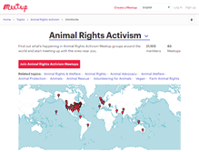 Tablet Screenshot of animal-rights-activism.meetup.com