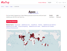 Tablet Screenshot of apex.meetup.com