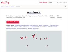 Tablet Screenshot of ableton.meetup.com