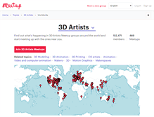 Tablet Screenshot of 3d-artists.meetup.com