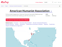 Tablet Screenshot of american-humanist-association.meetup.com