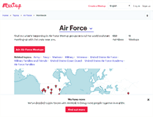 Tablet Screenshot of air-force.meetup.com