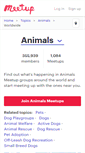 Mobile Screenshot of animals.meetup.com