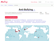 Tablet Screenshot of anti-bullying.meetup.com